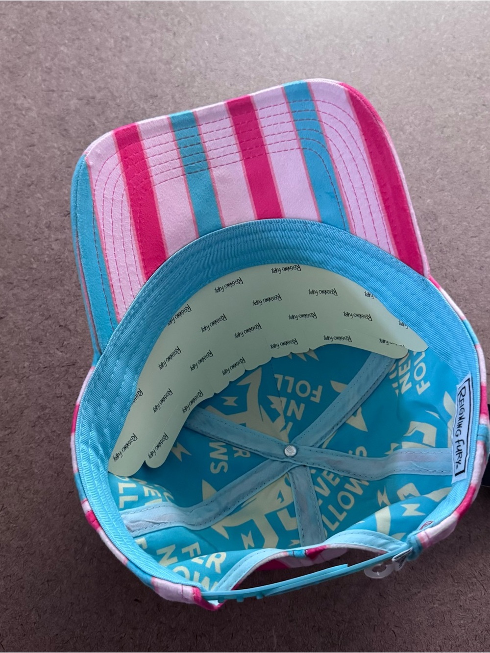 Reigning Fury Striped Pink & Teal Cap - Picture 3 of 5